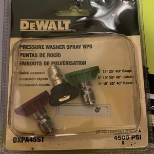 DeWalt Pressure Washer tips . missing one outta packet.